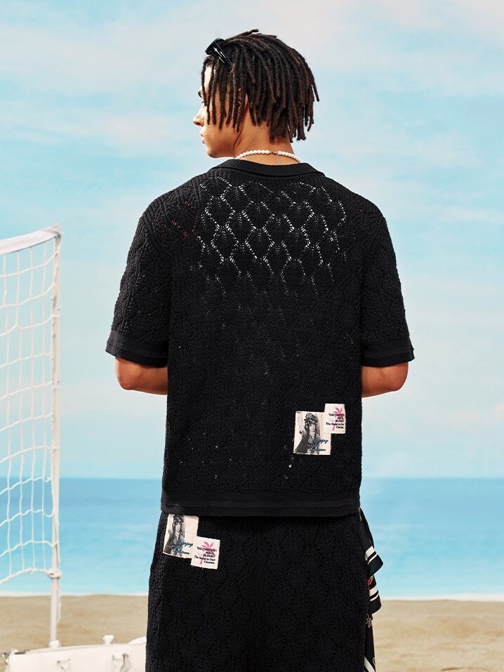 STK x MEDM聯名 SmallTownKid 針織貼皮 簍空襯衫