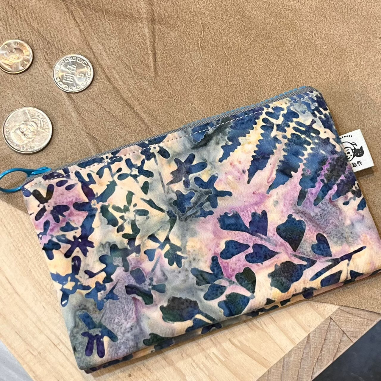 原藝文選品「晴裁作」/ 手作花布雙層零錢包-植物拓印