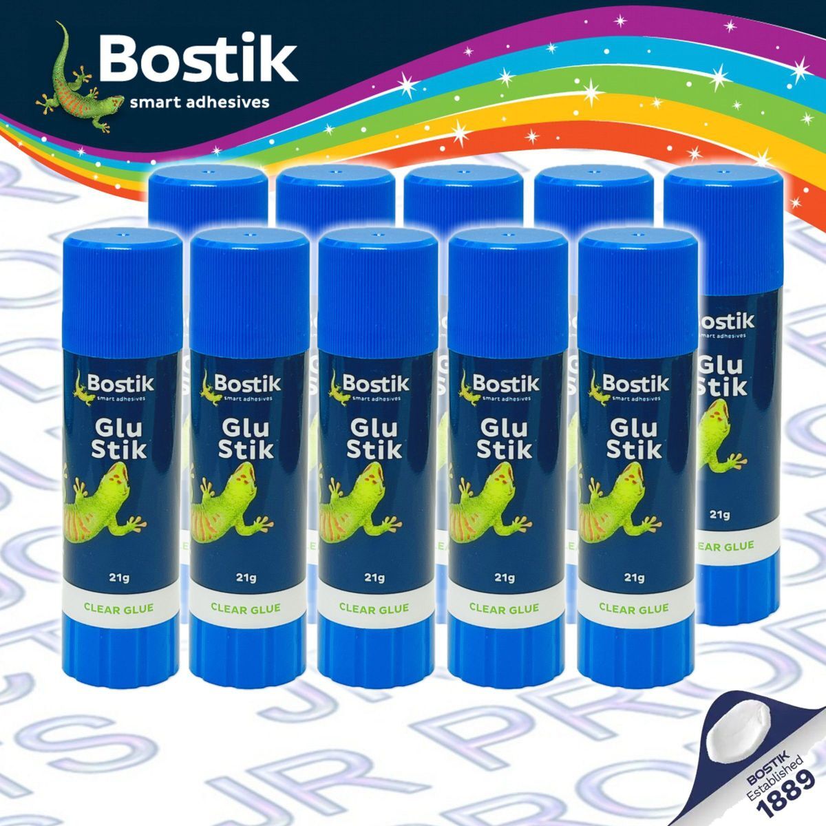 Bostik - "Glu Stik" 透明 槳糊筆 (21克) - 10 支