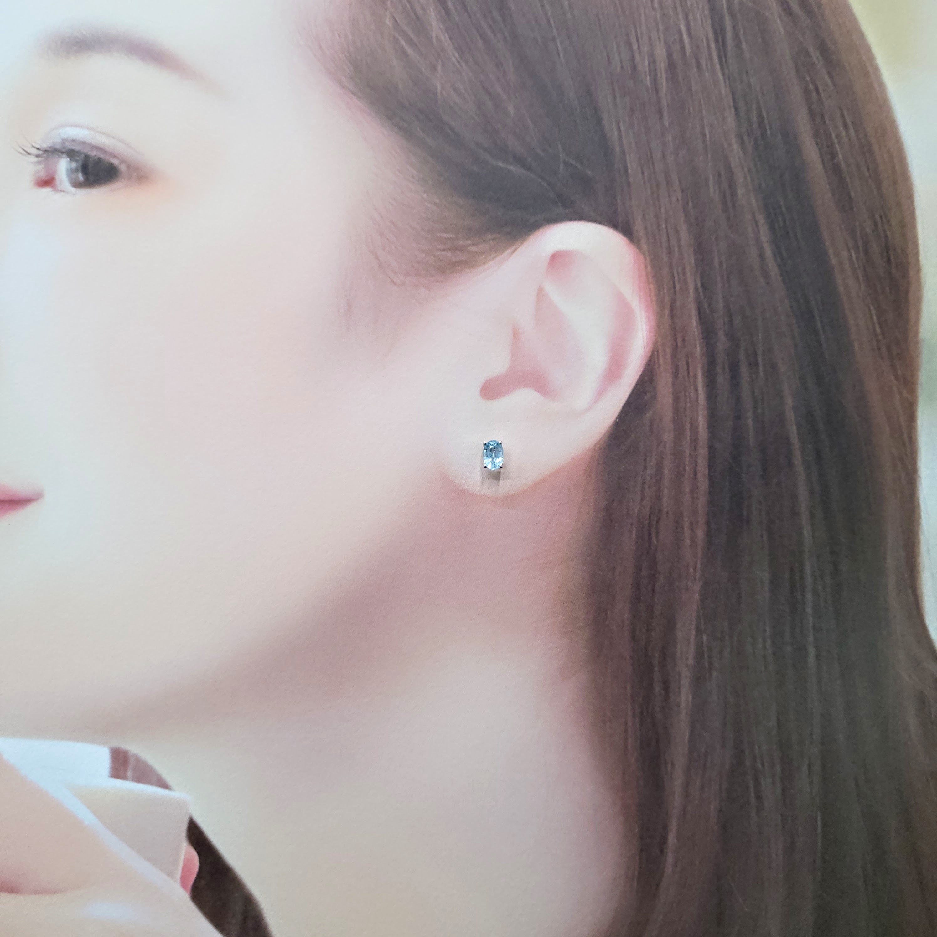 全新18K白金【主石1卡5份帕拉伊巴】耳環