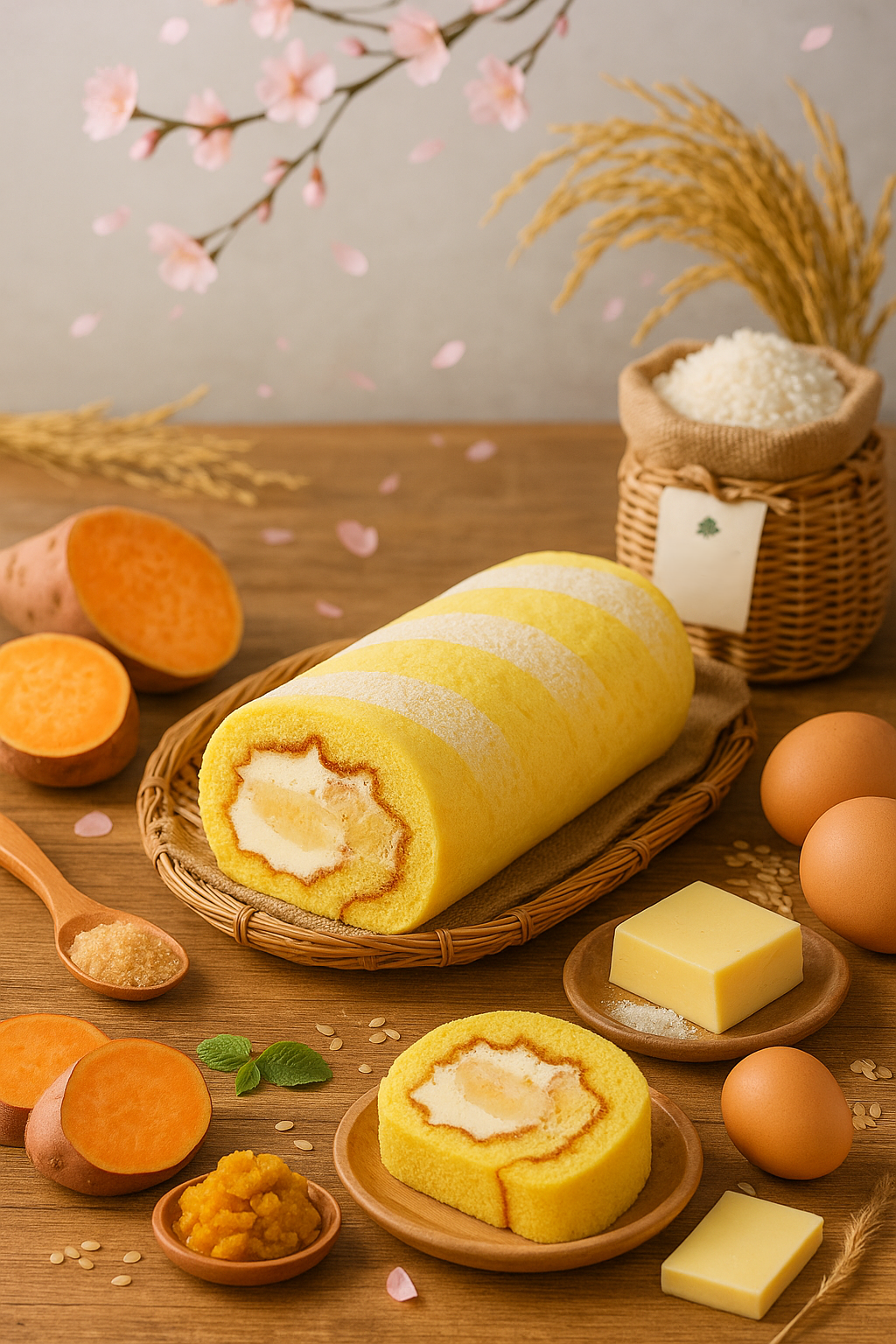 黃金地瓜蛋糕捲｜健康地瓜餡×法國乳酪×低糖下午茶點心