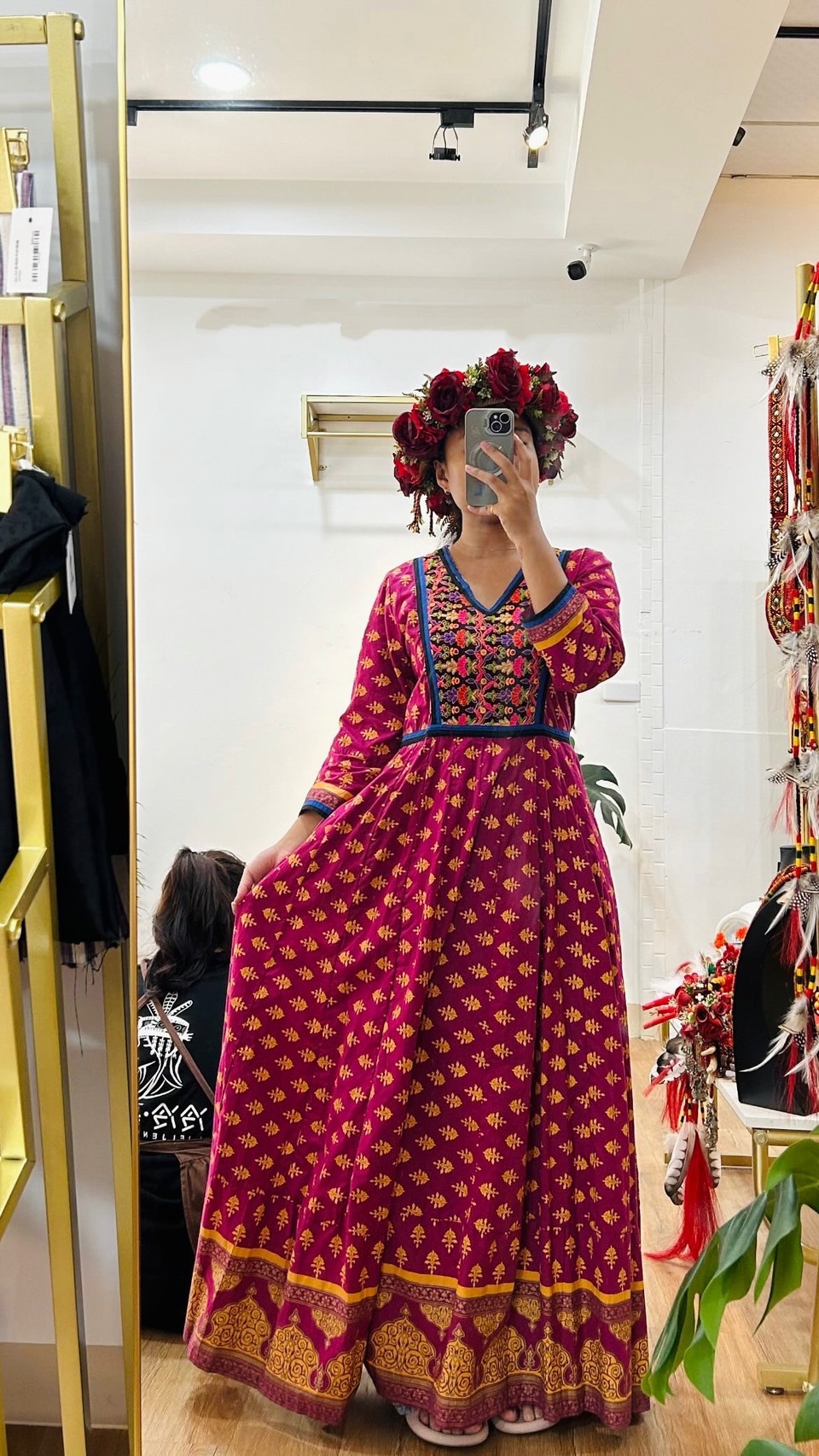 印度手工刺繡長洋裝.尺寸S 總長135