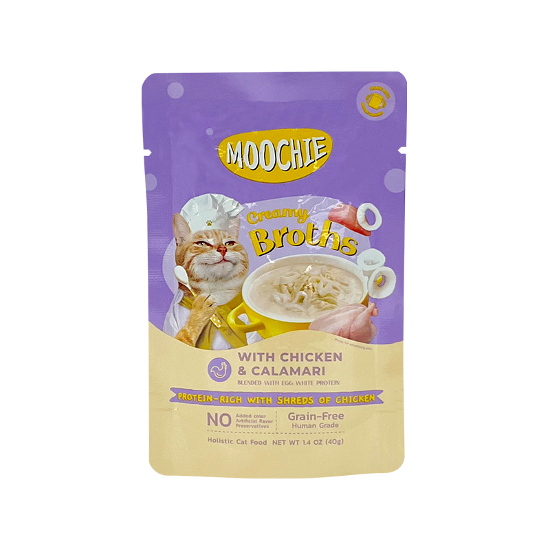 Moochie Creamy Broths With Chicken & Calamari Wet Cat Food (40gx16pcs)