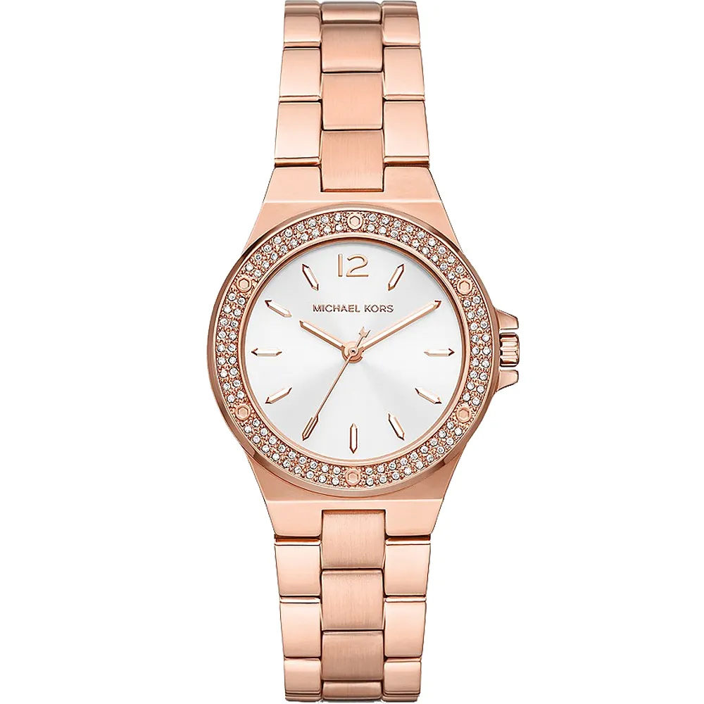 【Michael Kors】MK7279 玫瑰金 鑽圈 夜光指針 不鏽鋼 石英 女錶 33mm