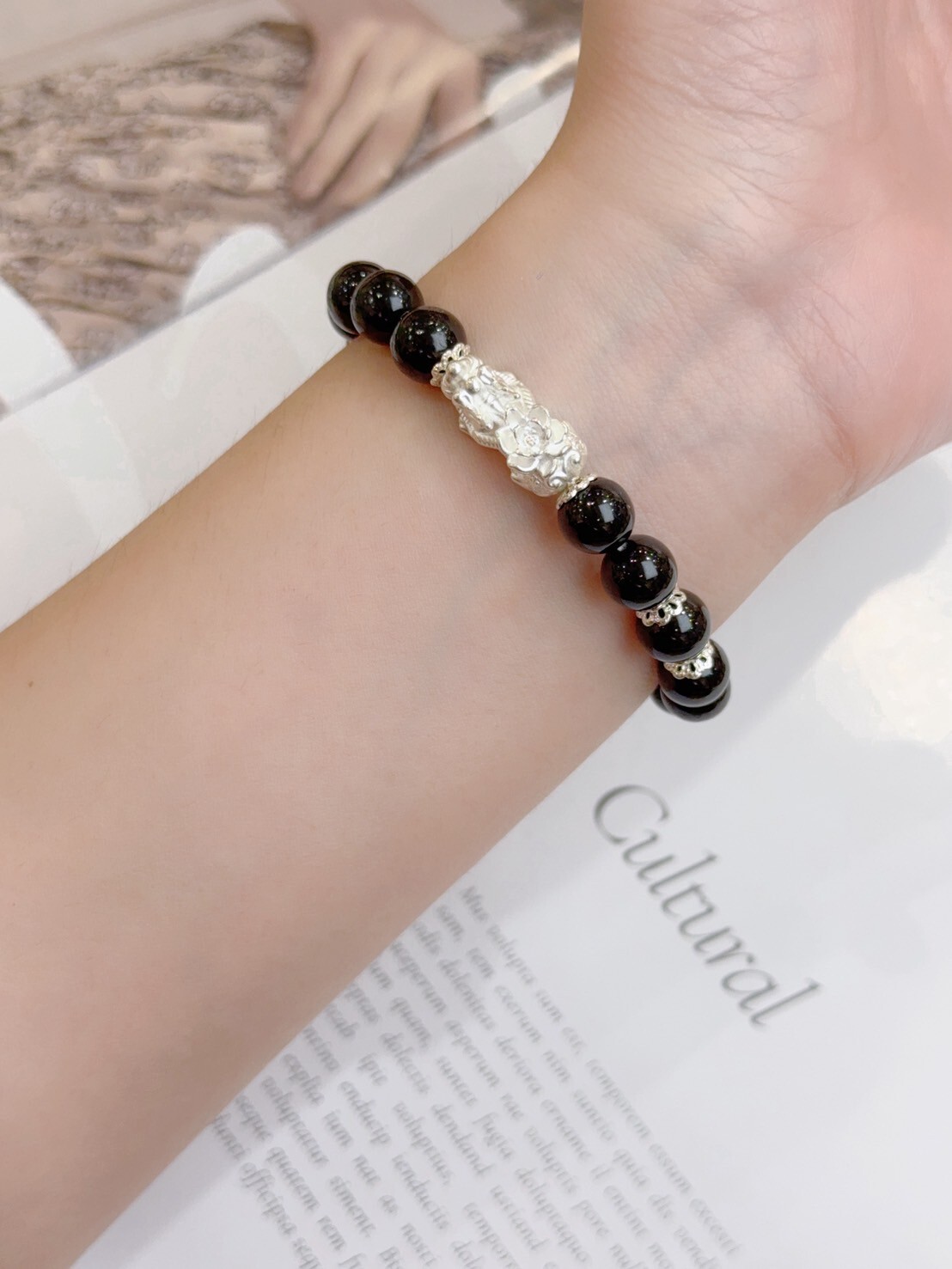 極度招偏財金運石/純銀貔貅手鍊