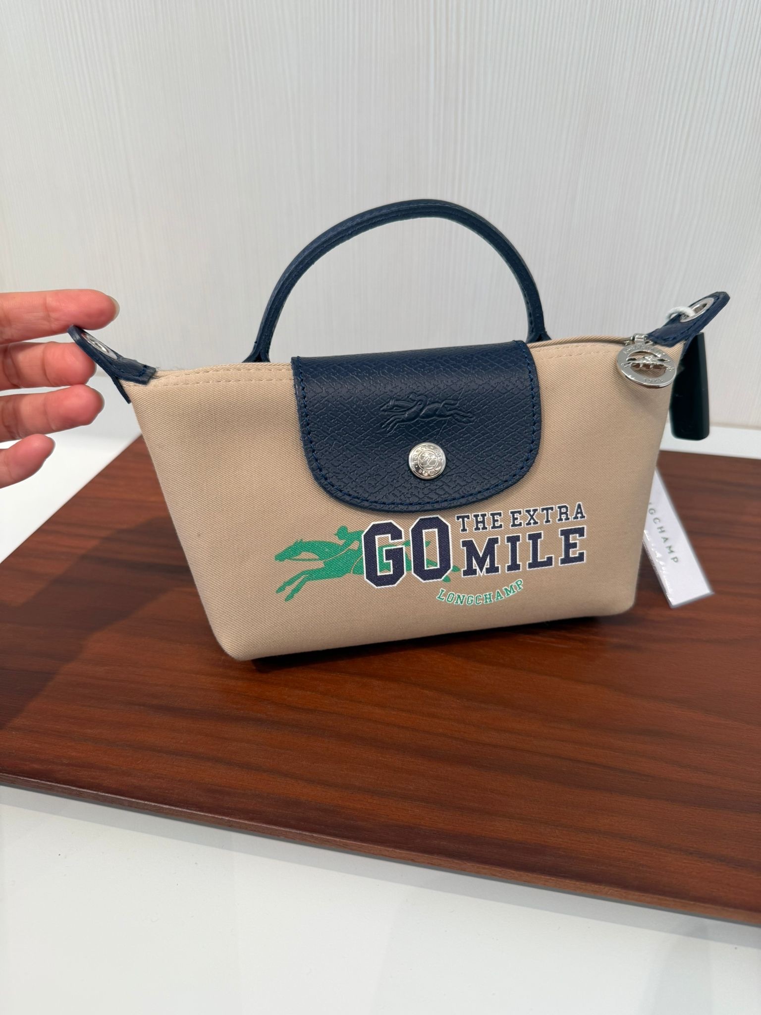 Longchamp Gomile Canvas mini crossbody bag Beige 34205