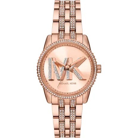 【MICHAEL KORS】Ritz 晶鑽奢華Logo 玫瑰金女錶  MK7541 35mm 現代鐘錶
