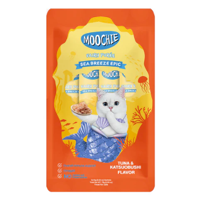 Moochie 貓小食 唧唧醬．吞拿魚+鰹魚片肉泥15gx5支裝