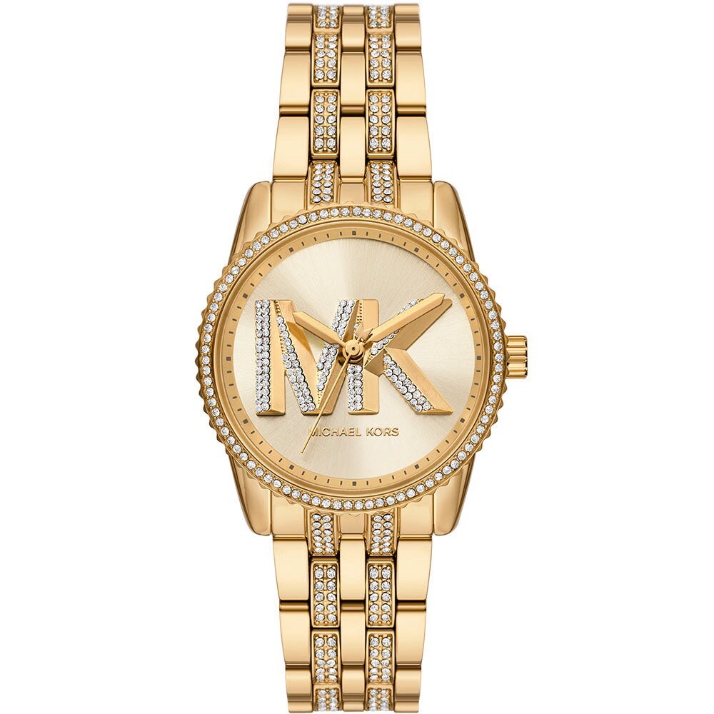 【MICHAEL KORS】Ritz 晶鑽奢華Logo 金色錶帶  MK7540 35mm 現代鐘錶