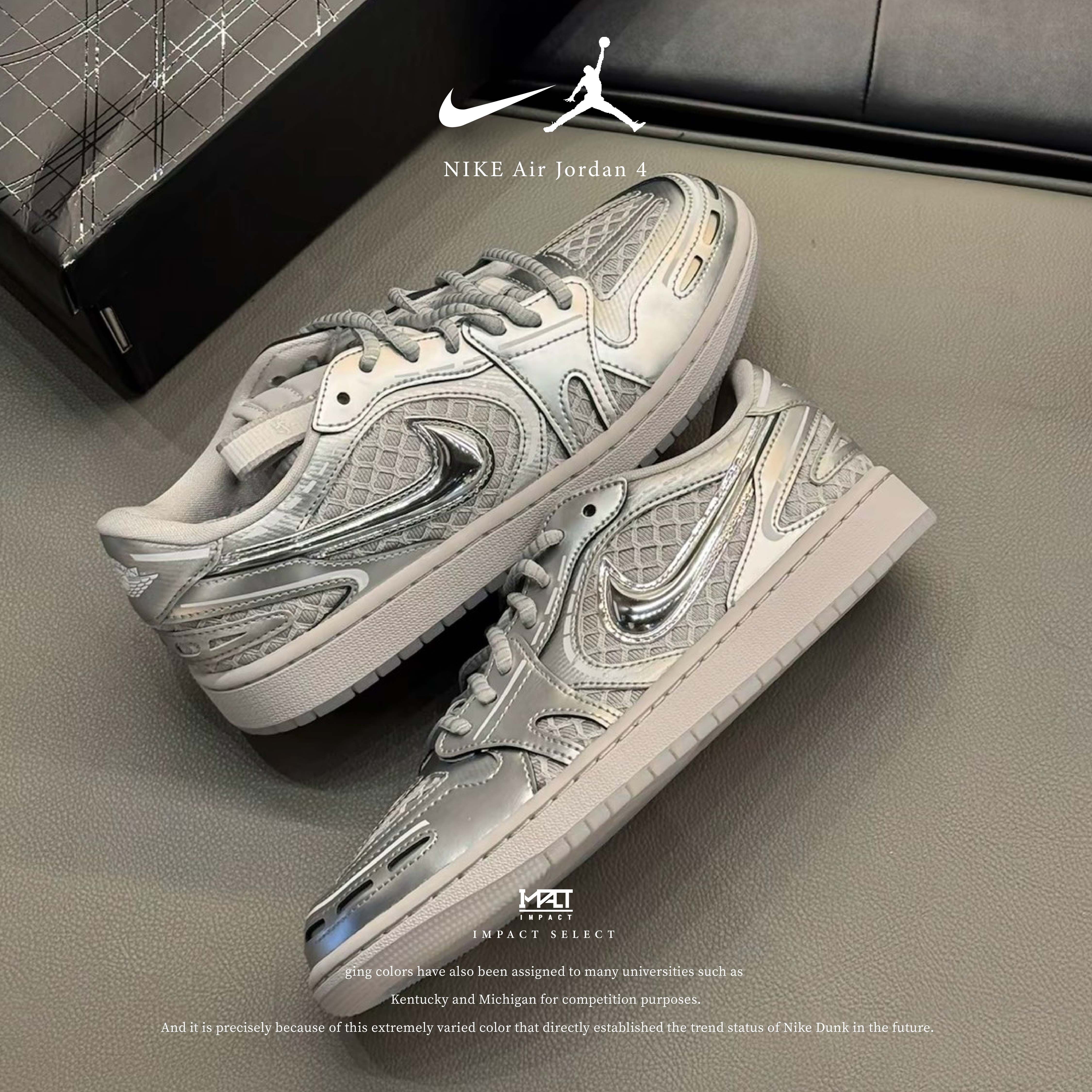 Air Jordan 1 Low MM V3 “Metallic Silver” 銀灰色 未來銀 泡泡銀 復古籃球鞋 板鞋 女款 HQ2186-002