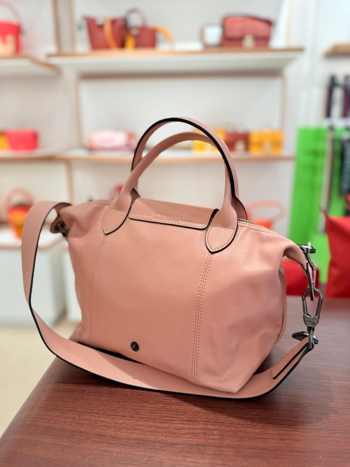 Longchamp printemps ete lambskin tote bag blush pink L1512