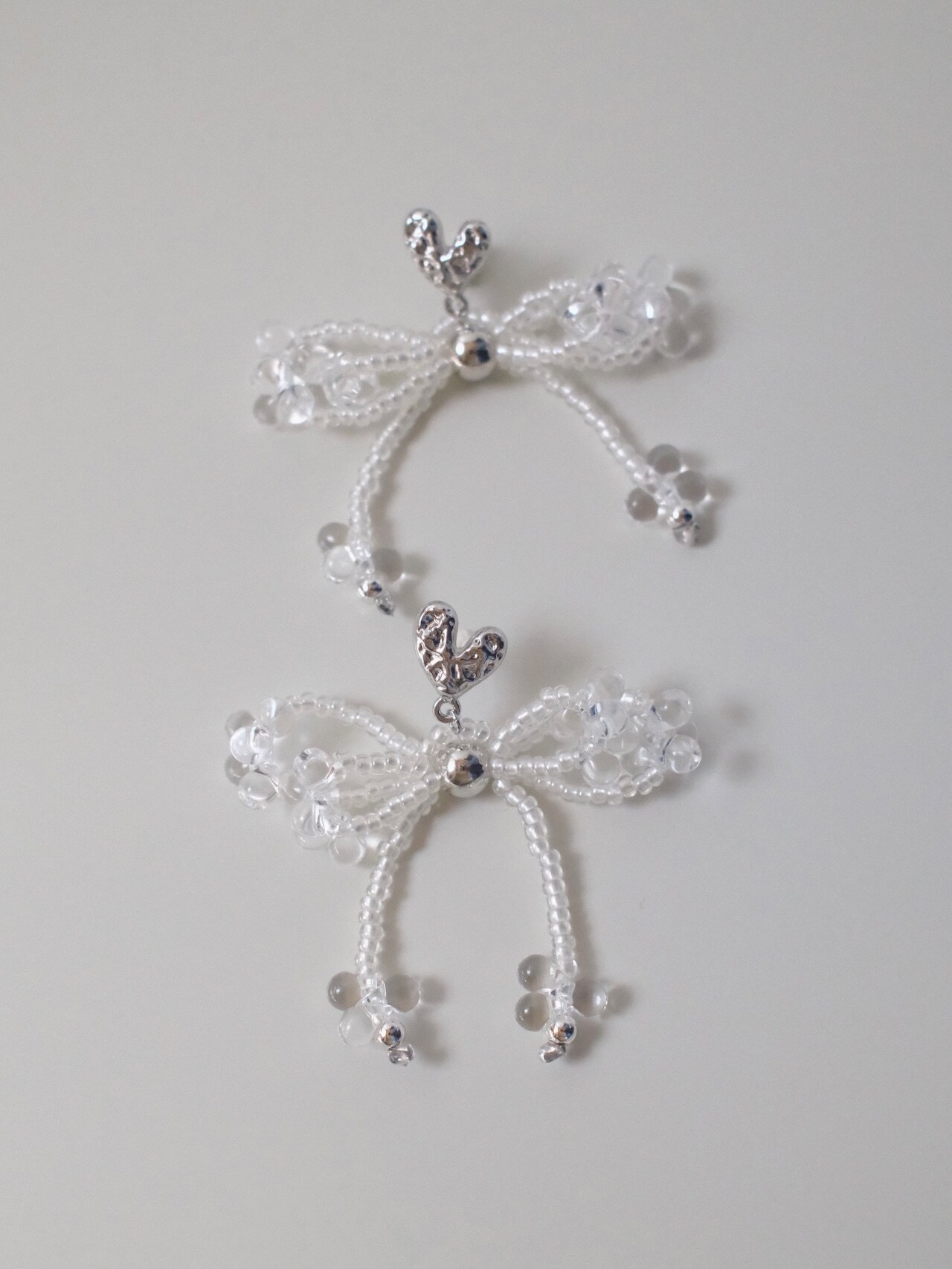 [Chouette Me.] Heart ribbon pierce | NO.189