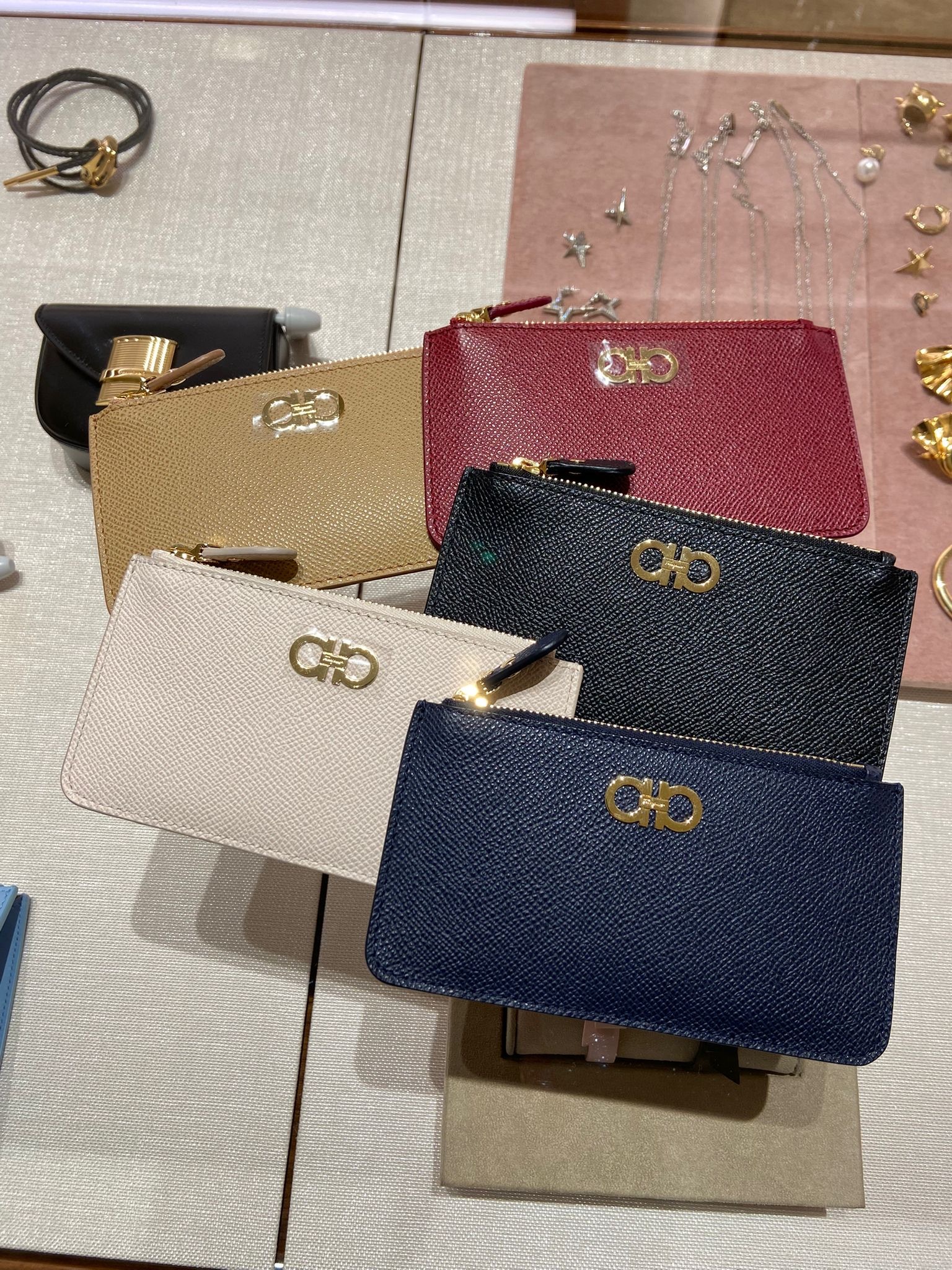 Salvatore Ferragamo Gancini credit card holder in multi color