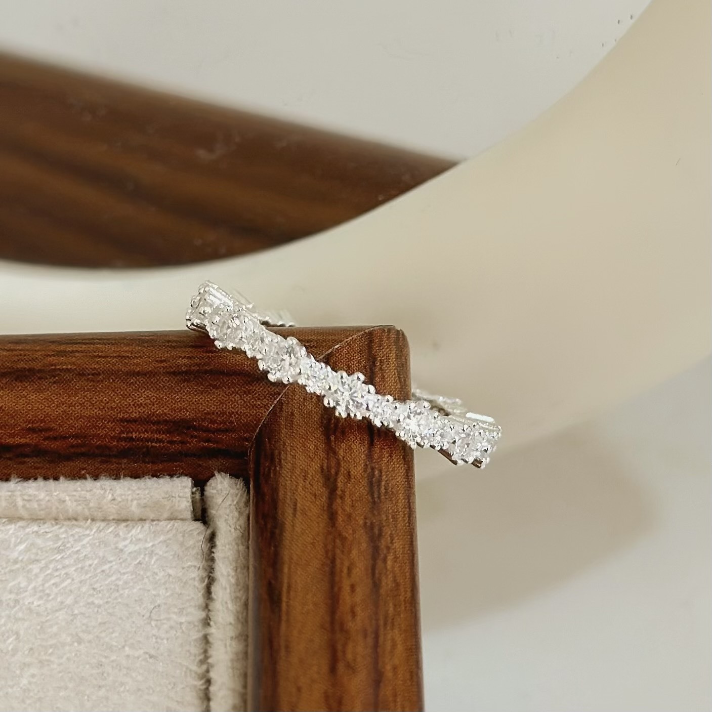 C06大小排鑽純銀戒指