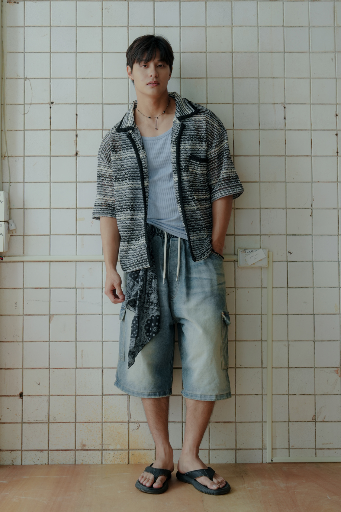 Ribbed Wave Knit Shirt #襯衫