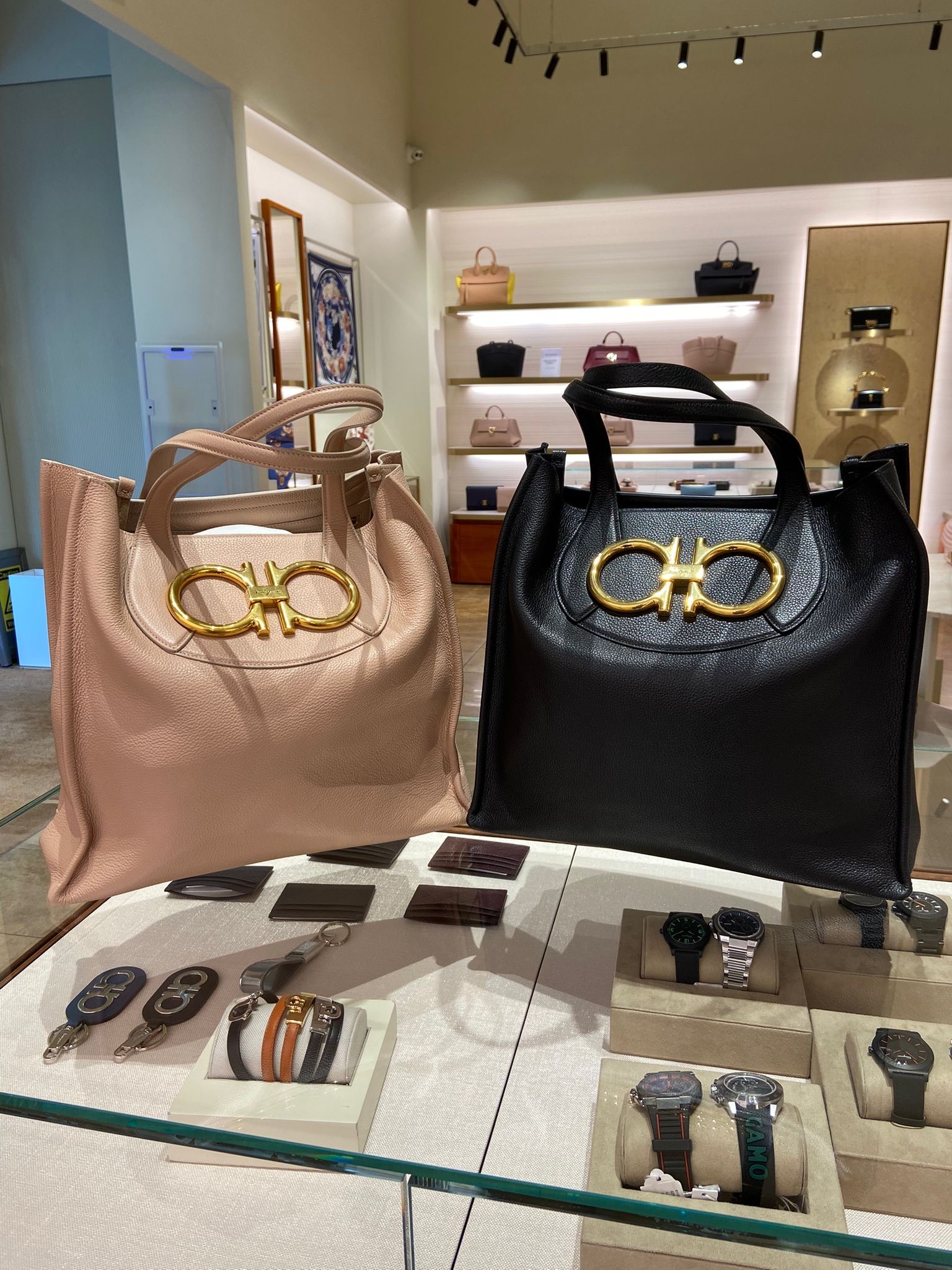 Salvatore Ferragamo leather tote bag 2 colors