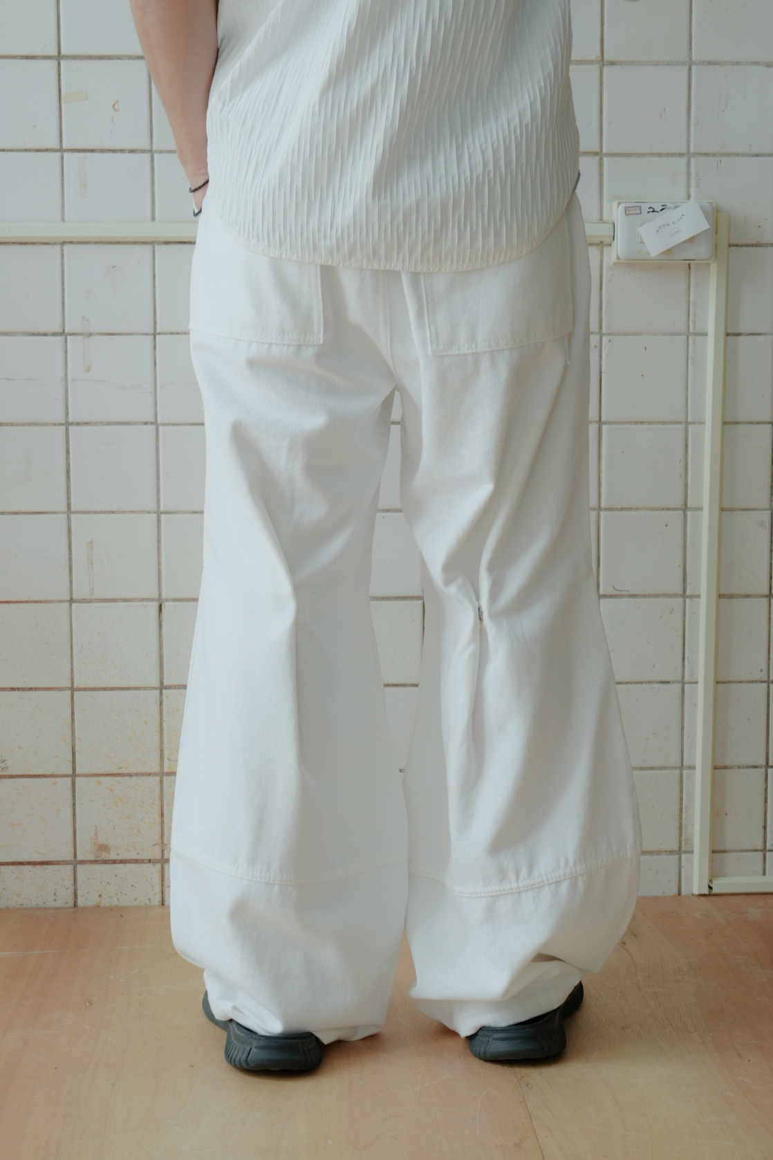 Two-Tuck Stitch Snap Pants #長褲