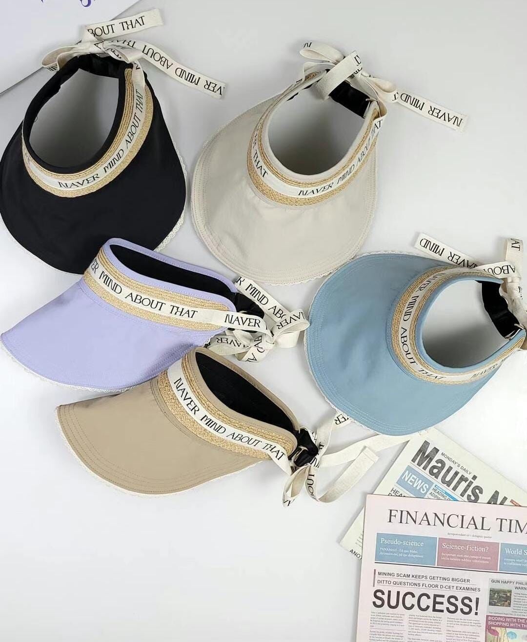 TH4408 字母束帶遮陽帽