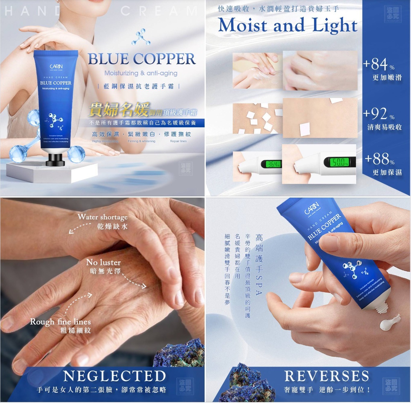藍銅保濕抗老護手霜*1套2支）