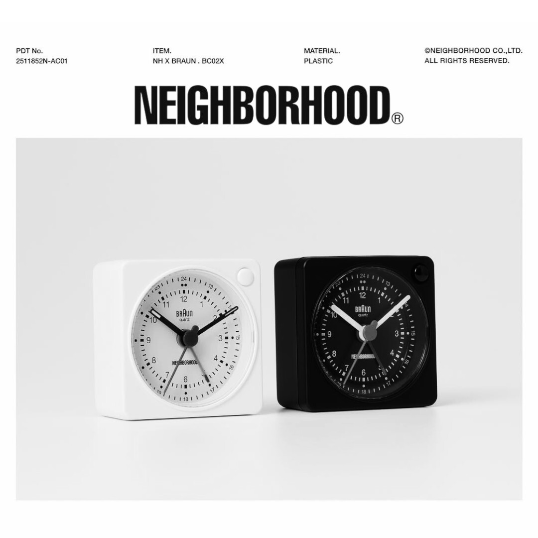 2025SS NEIGHBORHOOD X BRAUN BC02X 聯名德國百靈鬧鐘時鐘2色現貨