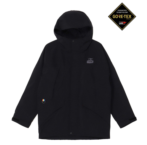 CHUMS Men’s Spring Dale GORE-TEX Waterproof Jacket - Black | Windproof Outdoor Shell Rain Jacket  JUN25