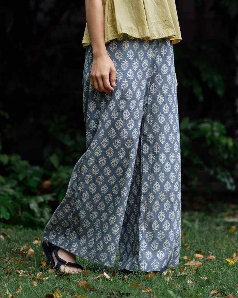 印度蓋染工藝親膚純棉 長褲 - 雪花