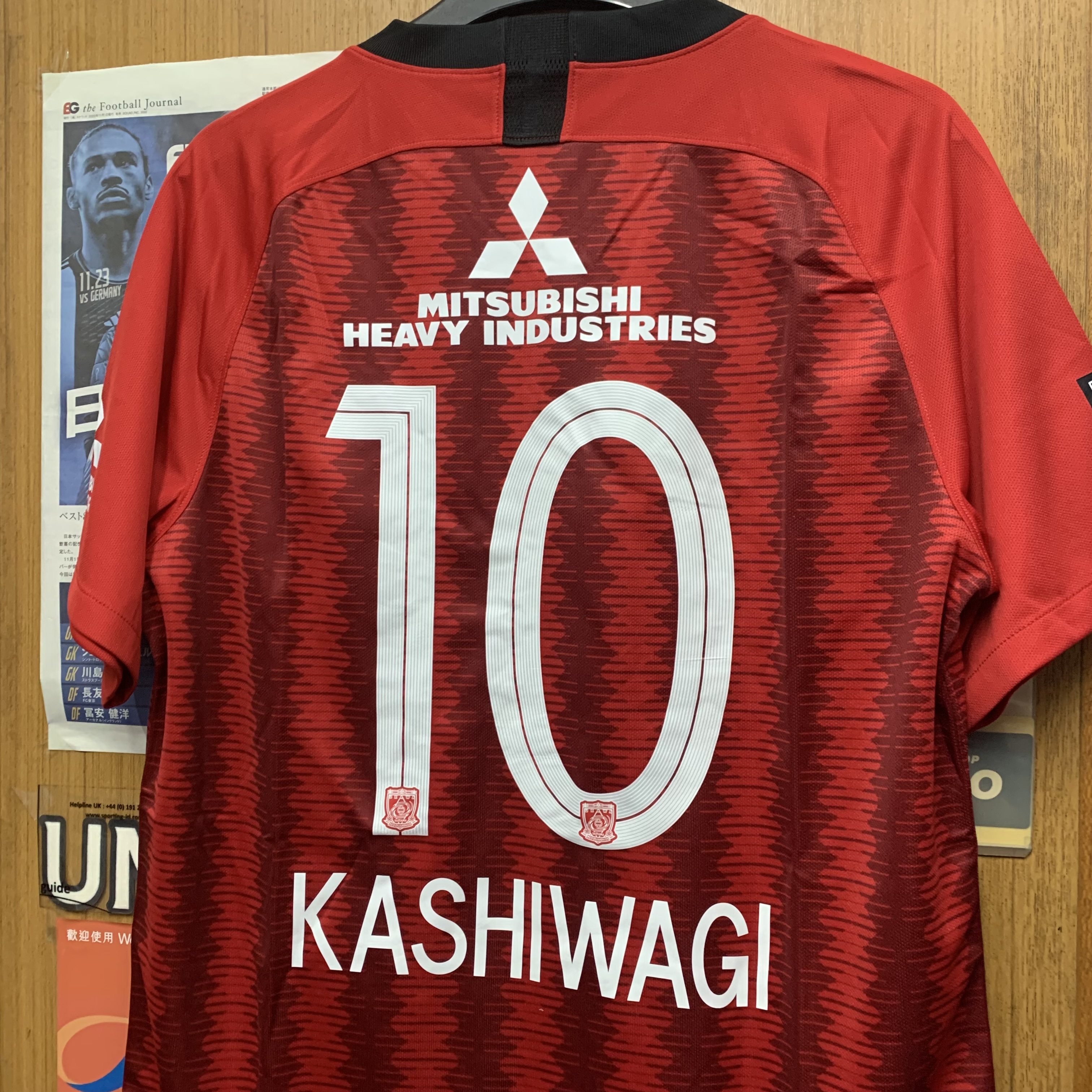2019 Urawa Red Diamonds Home Shirt with 10 KASHIWAGI [Used, XL 90% New]