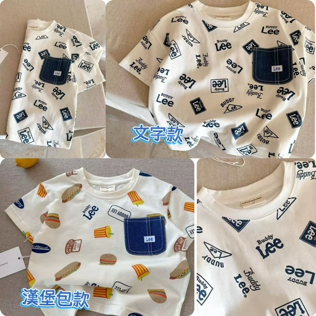 兒童Lee 印花牛仔胸袋短袖Tee -2501304