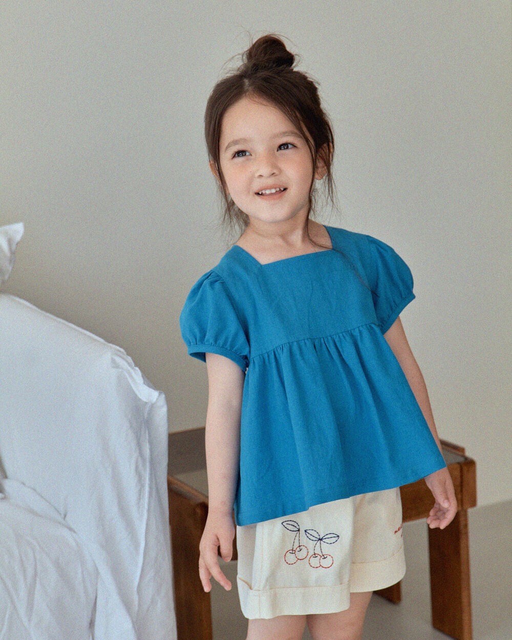 [7月第三週出貨]-棉質短袖上衣｜藍