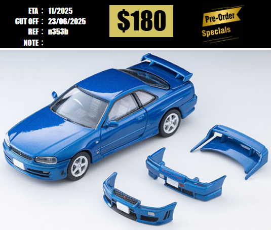 PO-$180 * TOMYTEC * 1:64 LV-N353b 2000 NISSAN SKYLINE 25GT-T with optional (Blue) [OD12/06]