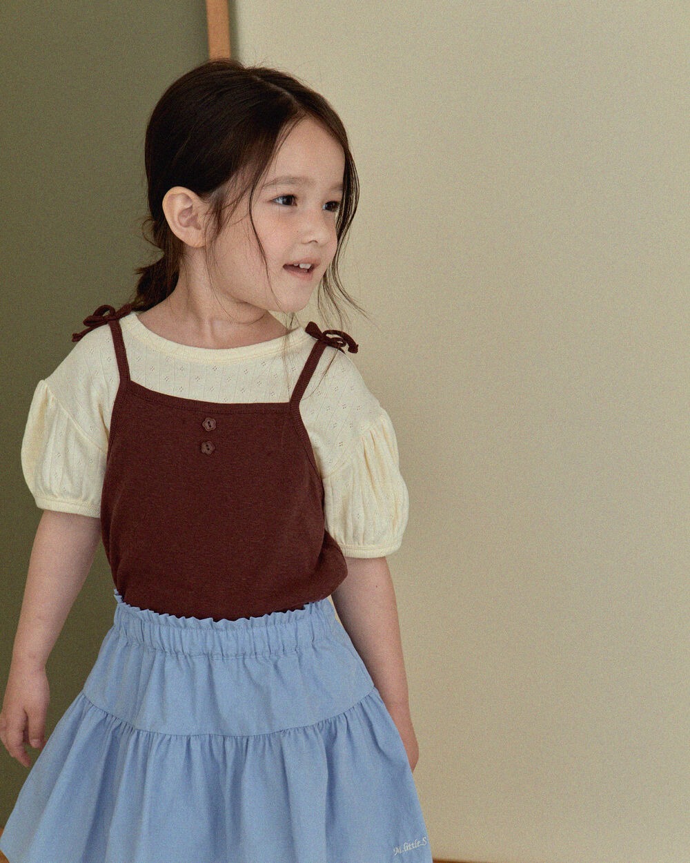 [7月第三週出貨]-蝴蝶結背心｜ 棕色