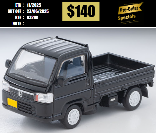 PO-$140 * TOMYTEC * 1:64 LV-N329b Honda Acty Truck Town (Black) [OD12/06]