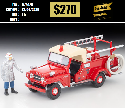 PO-$270 * TOMYTEC * 1:64  LV-31c NISSAN PATROL Fire Pumper (with figures) [OD12/06]