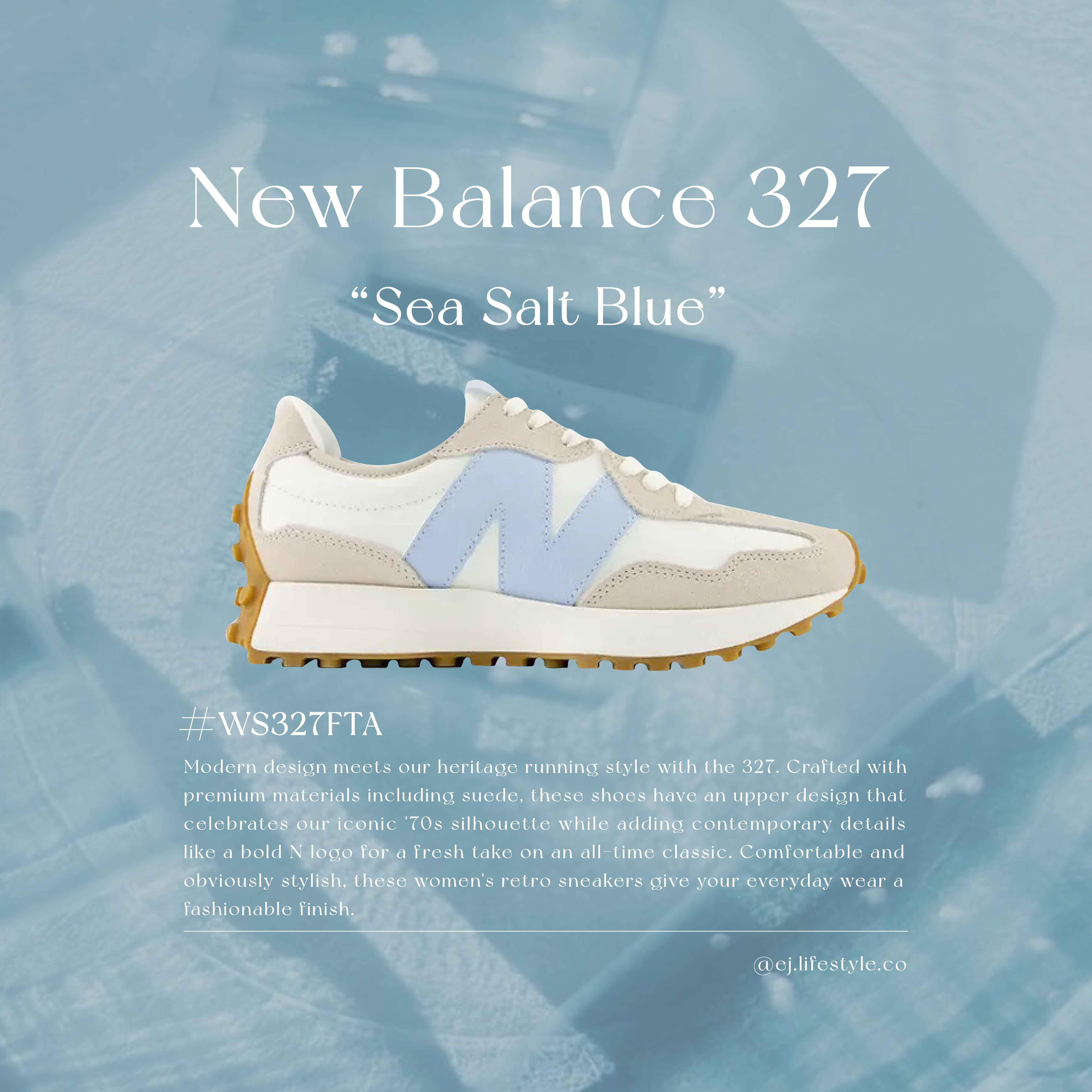 NEW BALANCE 327 NB 海鹽藍 淺藍 蘇打藍 奶油白 米白 焦糖底 女鞋 WS327FTA / 調貨