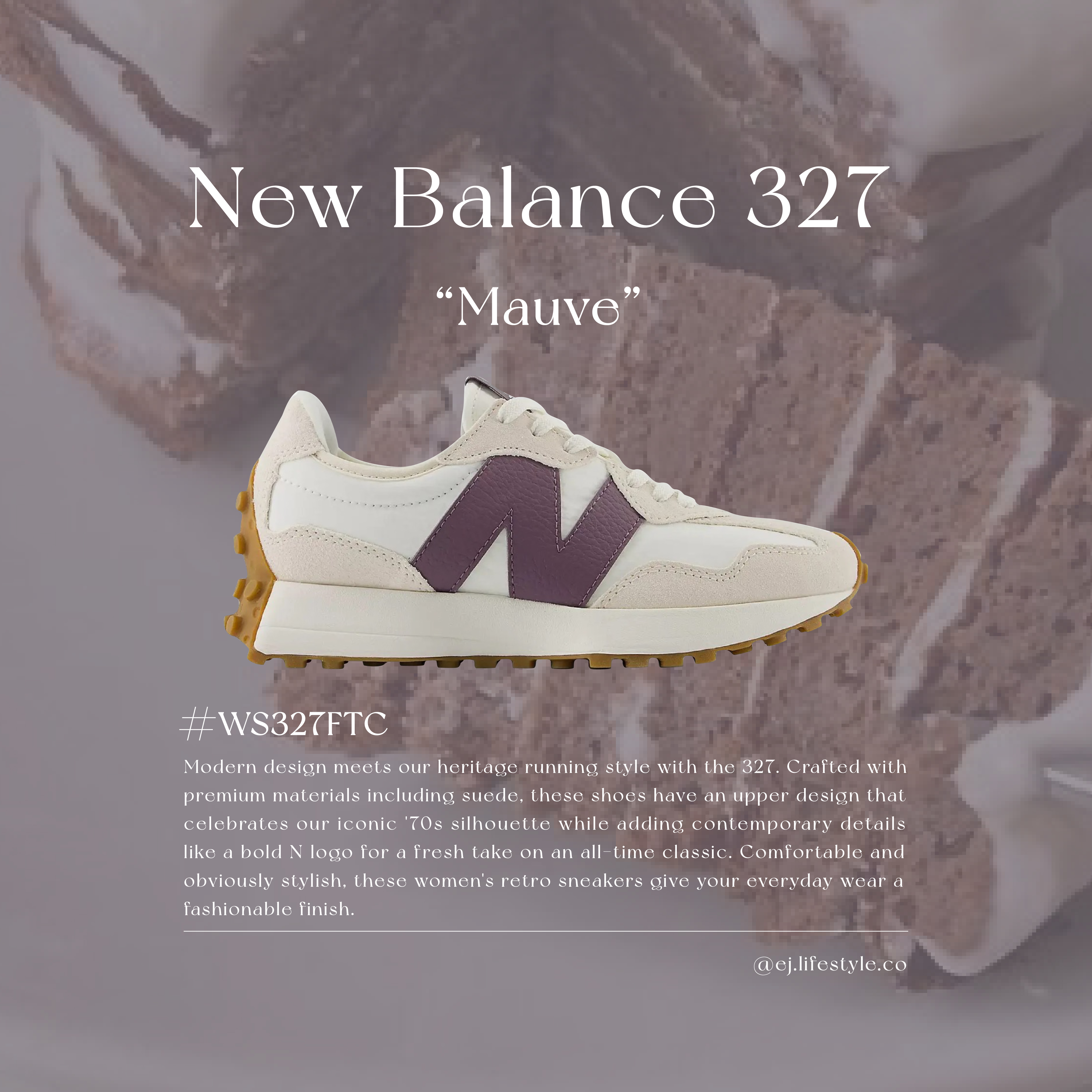 NEW BALANCE 327 NB 海鹽灰紫 紫紅 奶油白 米白 焦糖底 女鞋 WS327FTC / 調貨