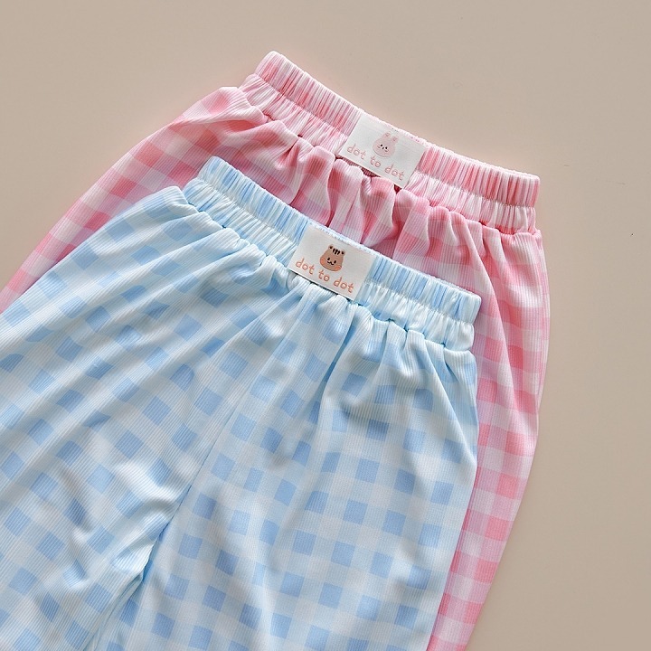25S/S DTD甜夏棉糖系列🍭-冰爽格子束腿褲