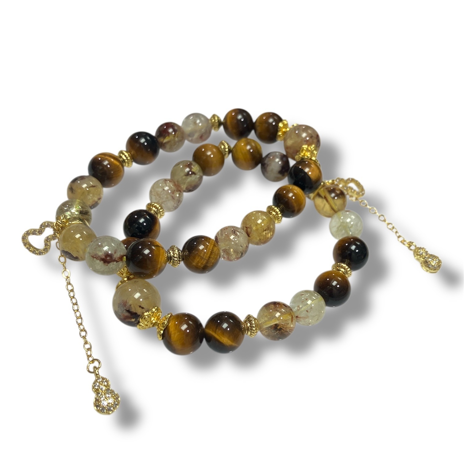 250925 - A53 10mm+黃金虎眼x黃金島嶼幽靈設計款手串