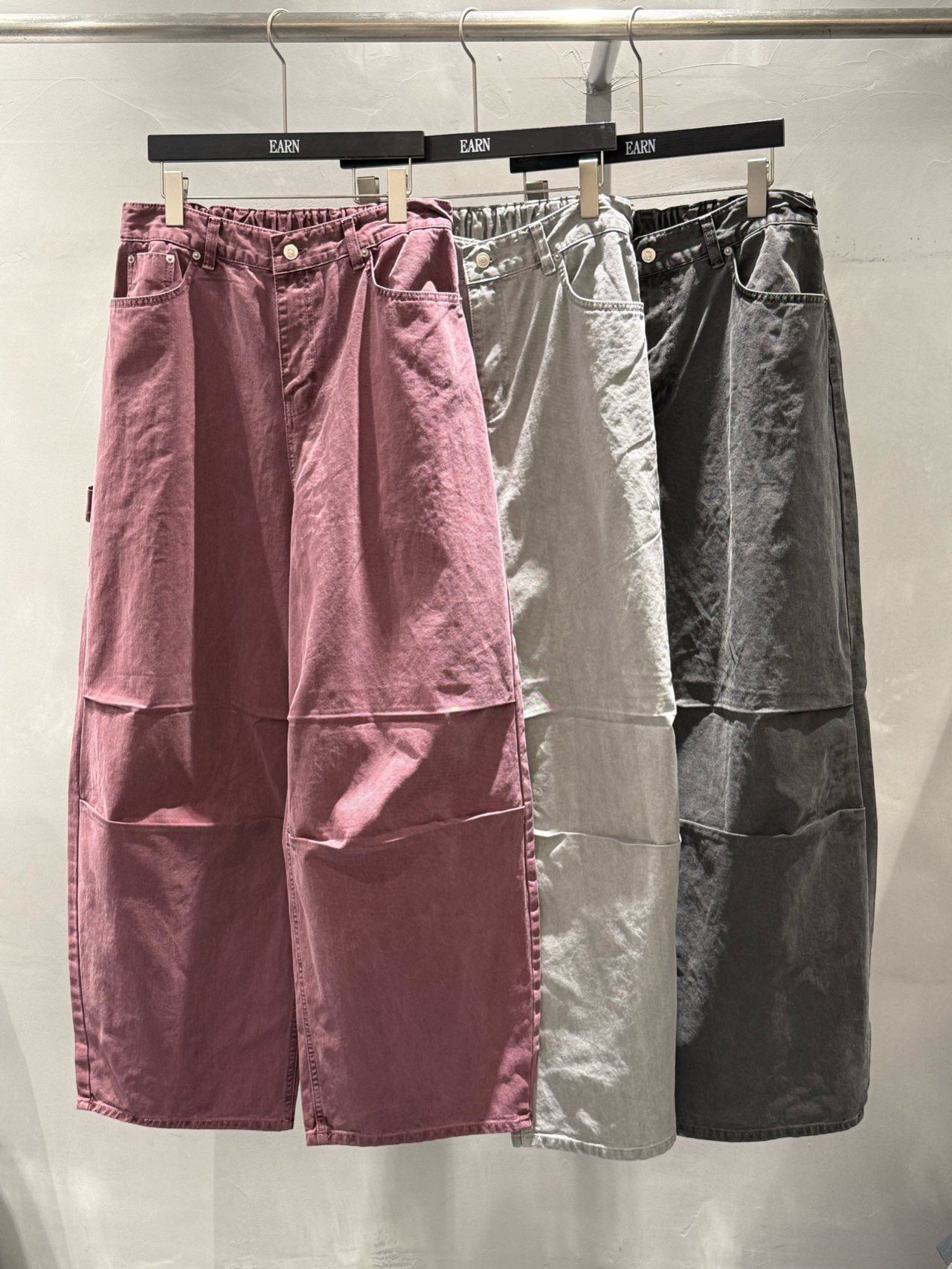 洗水淨色鬆身褲 EARN-047P