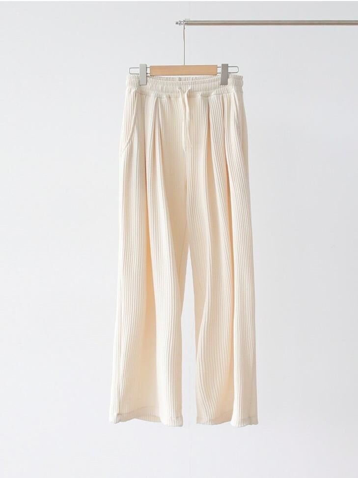 淨色暗直紋鬆身褲 Not-044P