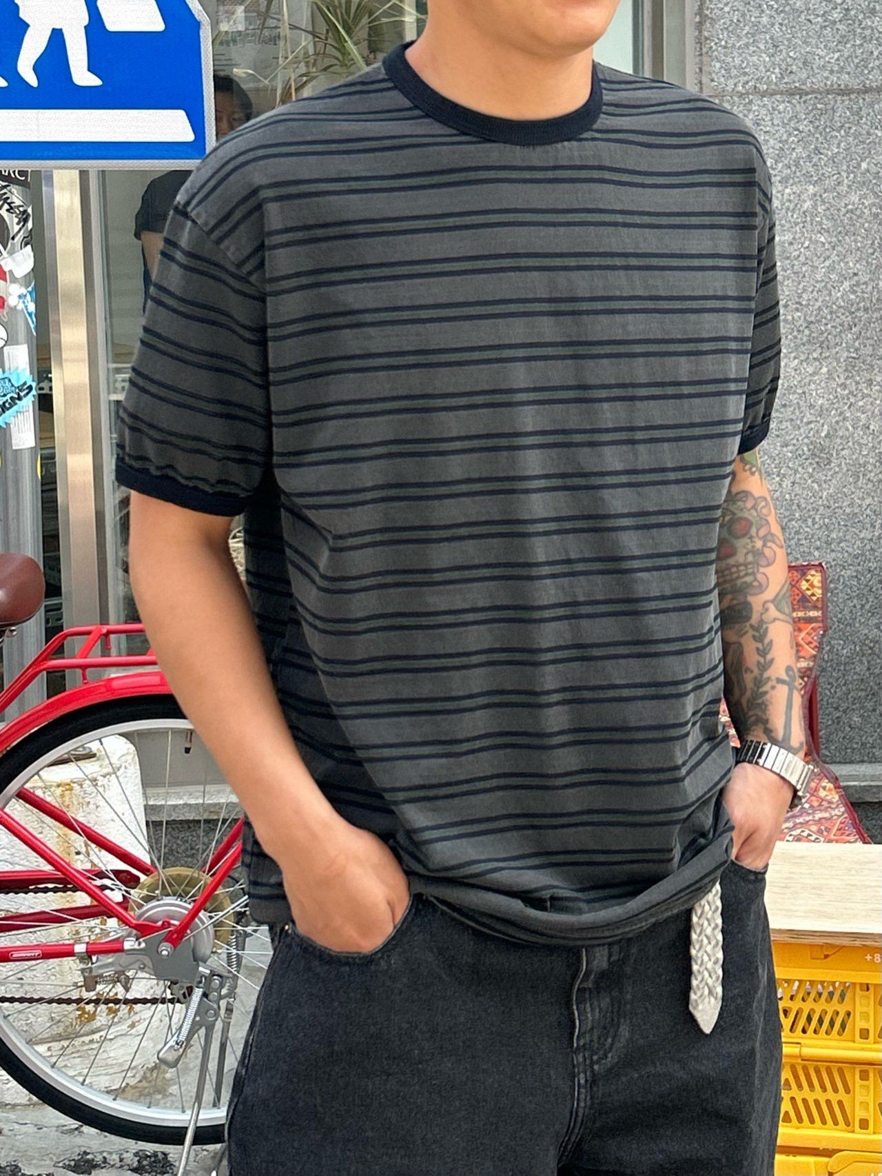 橫間短袖Tee Veil-051T