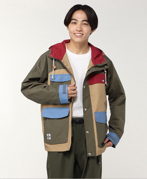 CHUMS Men’s Camping Parka – Light Blue Crazy | Lightweight Windbreaker Jacket, Water-Repellent Hooded Outdoor Style JUN25