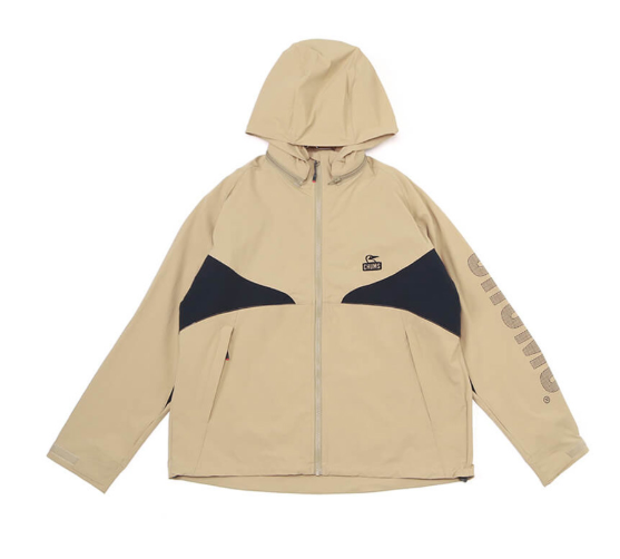 CHUMS Men’s Airtrail Stretch Jacket – Light Brown | Lightweight Water-Repellent & Windproof Outdoor Shell JUN25