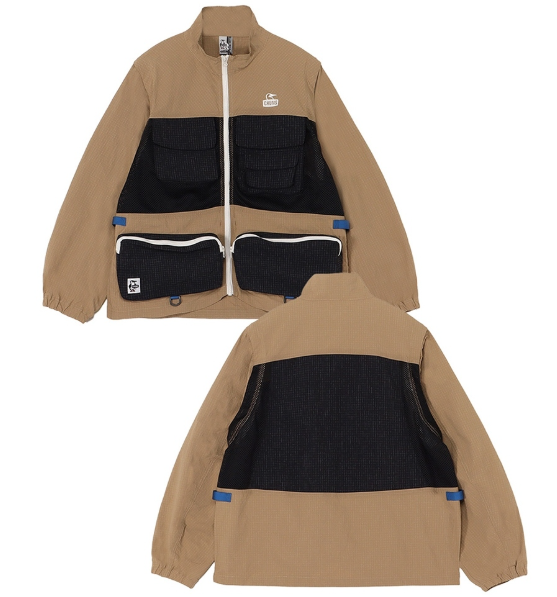 CHUMS Men’s Anti-Bug Convertible Jacket – Beige | 2-Way Outdoor Jacket with Detachable Sleeves & Insect-Repellent Fabric JUN25