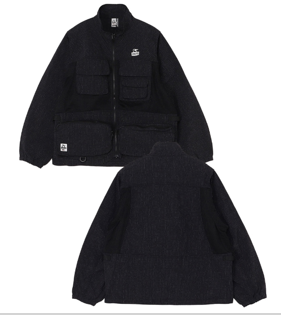 CHUMS Men’s Anti-Bug Convertible Jacket – Black | 2-Way Outdoor Jacket with Detachable Sleeves & Insect-Repellent Fabric JUN25