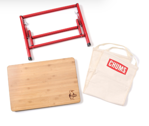 CHUMS Firewood Table – Folding Wooden Camp Table | Portable Outdoor Low Table for Camping & Bonfires JUN25