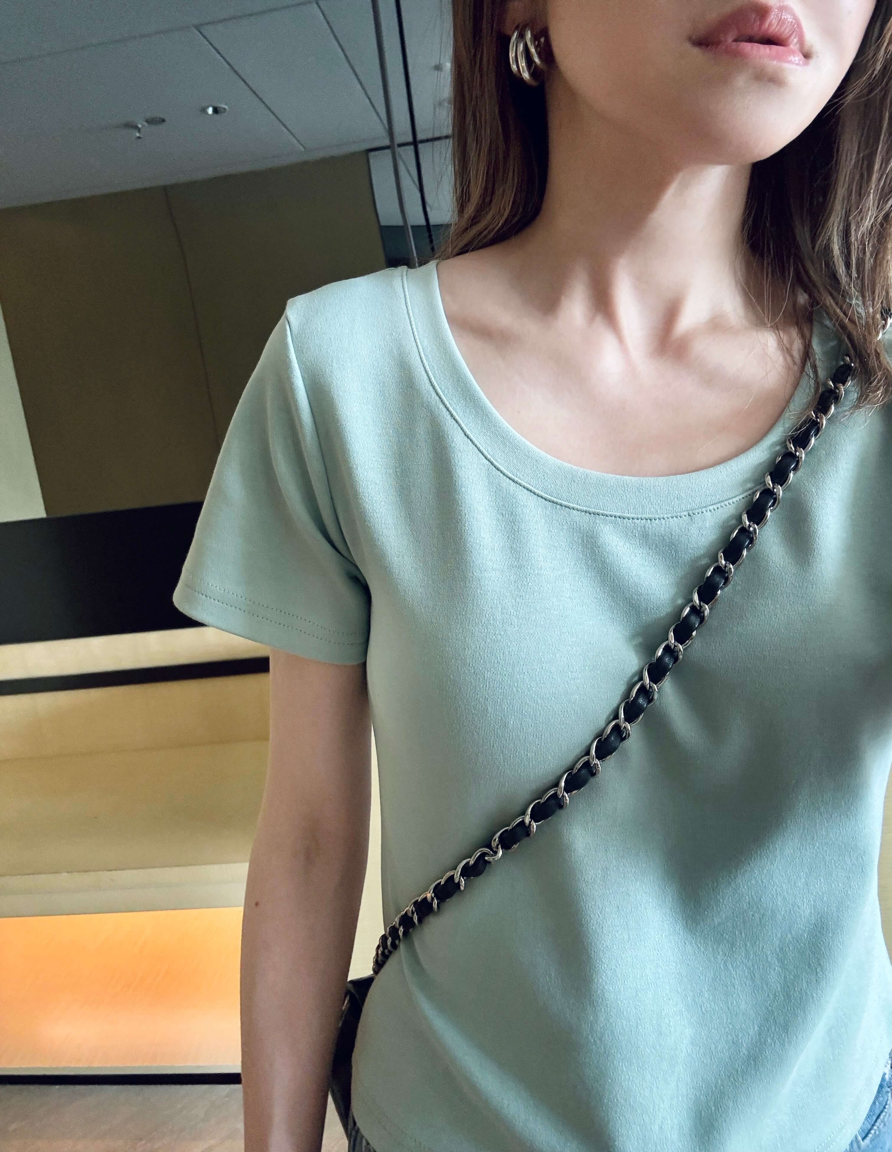 Scoop Neck Cropped Tee_TP256L03