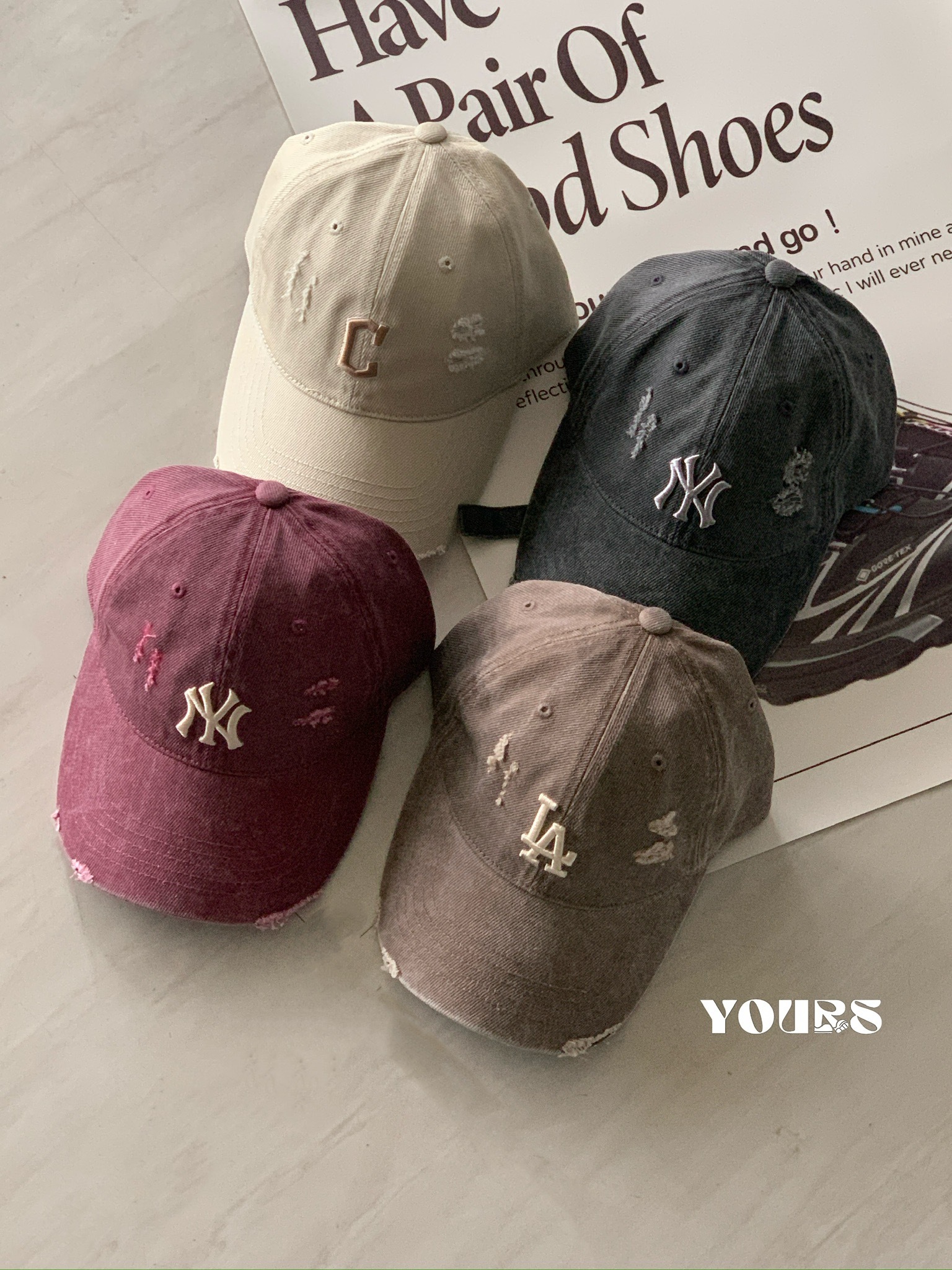 KARINA同款💥 MLB 復古水洗刷舊棒球帽