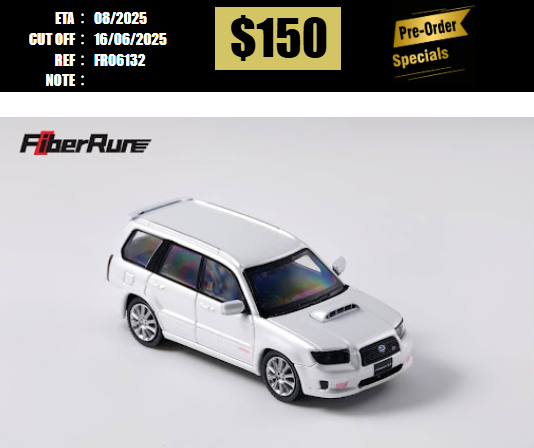 PO-$150 * FIBER RUN * 1:64 SUBARU FORESTER MK2 SG9 METALLIC WHITE [OD13/06]