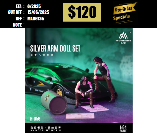 PO-$120 * MOREART * 1:64 FIGURE - SILVER ARM DOLL SET (MO223056) [OD13/06]
