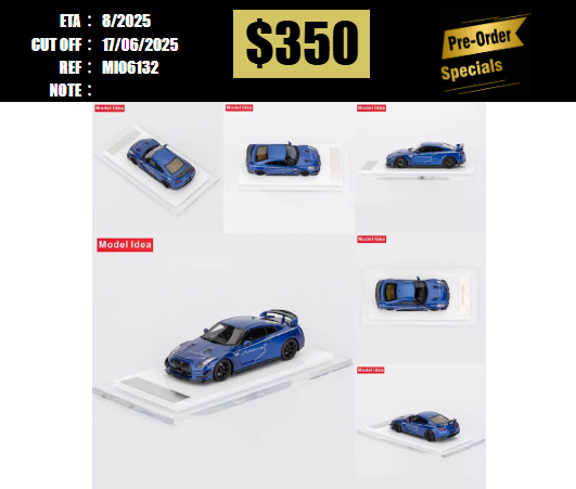 PO-$350 * MODEL IDEA * 1:64 GT-R R35 MINE'S METALLIC BLUE [OD13/06]
